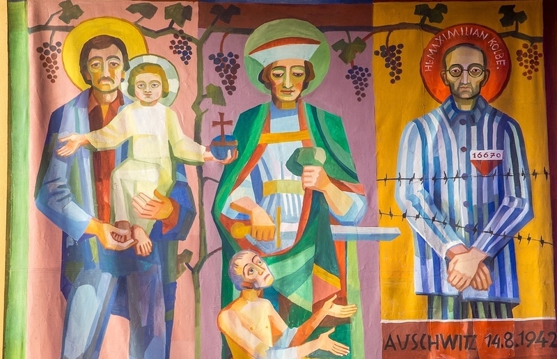 Franz Wippel In der Pfarrkirche Kapfenberg-Hl. Familie findet sich auf einer Darstellung der Hl. Josef in Arbeiter-Montur neben dem Hl. Martin und dem Hl. Maximilian Kolbe - drei starke, weil selbstlose Männer!