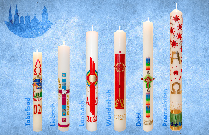 Michael Fürnschuß Osterkerzen aus dem Seelsorgeraum Kaiserwald